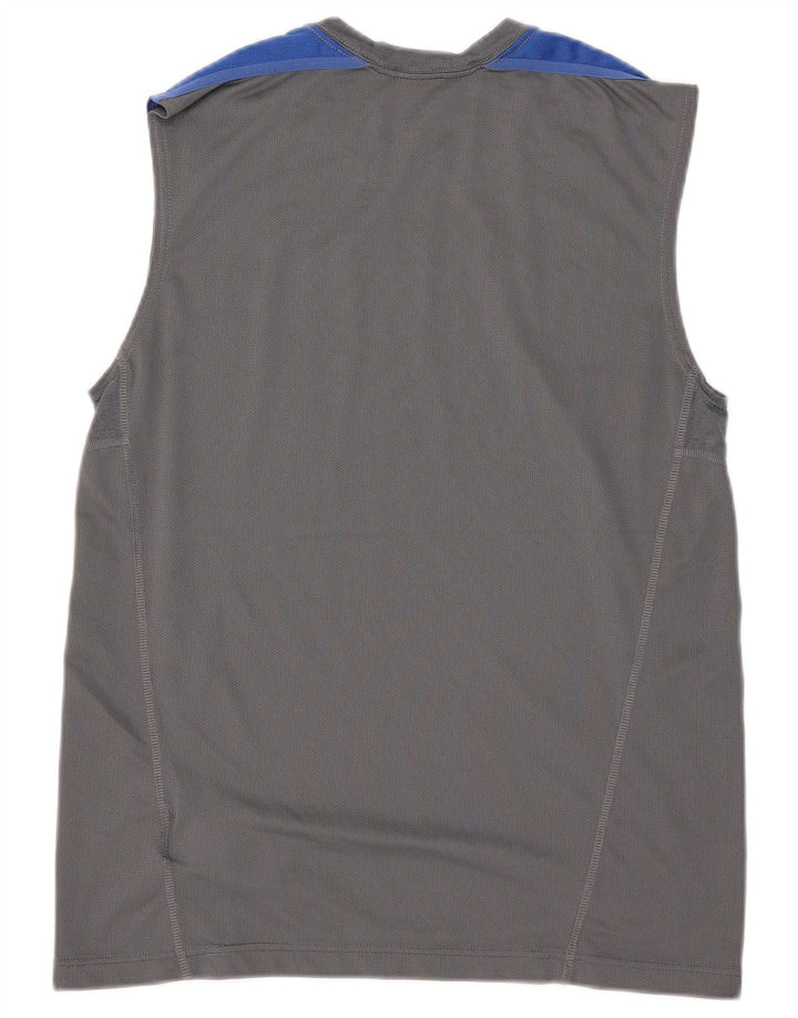 Camiseta sin mangas Nike Dri Fit para hombre Poliéster color block gris medio