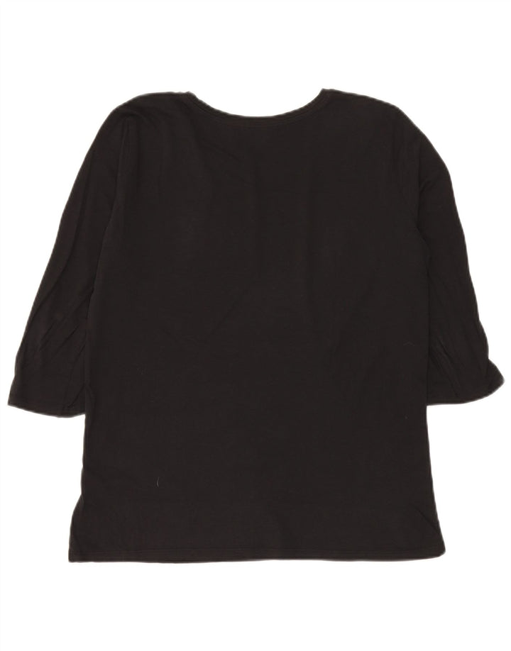 Marella Mujer EMME Graphic Top Manga 3/4 UK 12 Mediano Negro