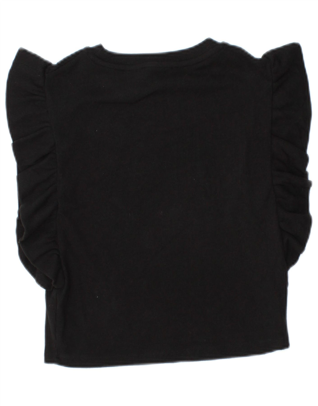 Zara Mujer Blusa Corta Top Reino Unido 8 Pequeño Algodón Negro