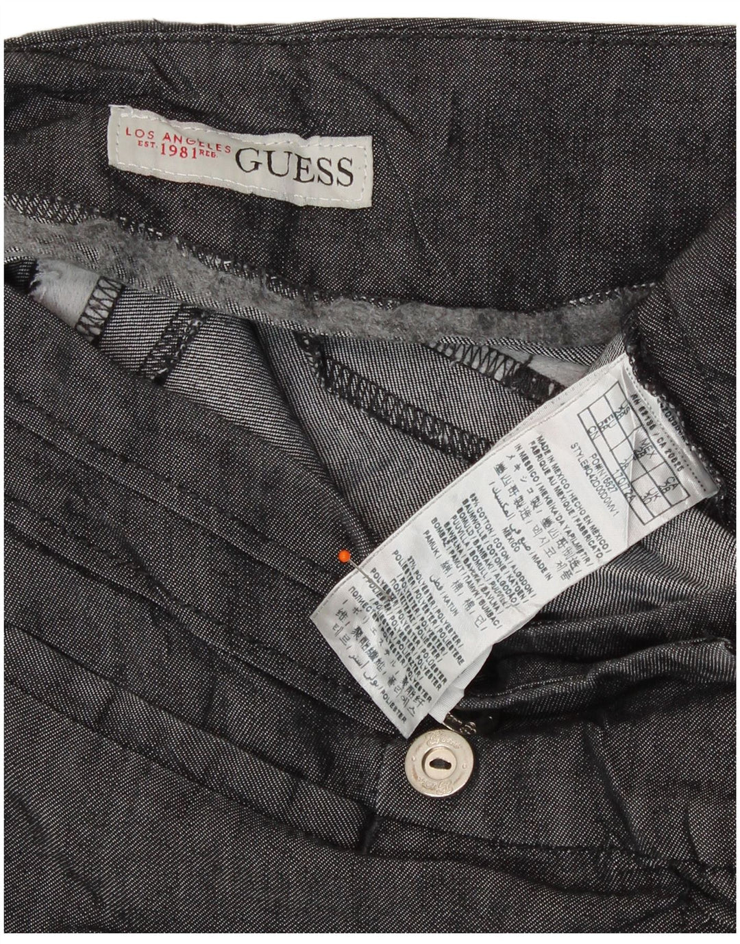 GUESS Pantalones cortos casuales para mujer W30 Algodón gris medio
