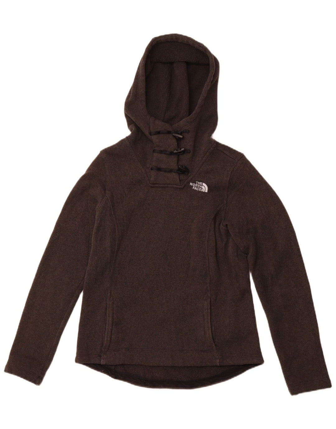 THE NORTH FACE Jersey con capucha y cuello con botones para mujer UK 10 Small Grey Poliéster