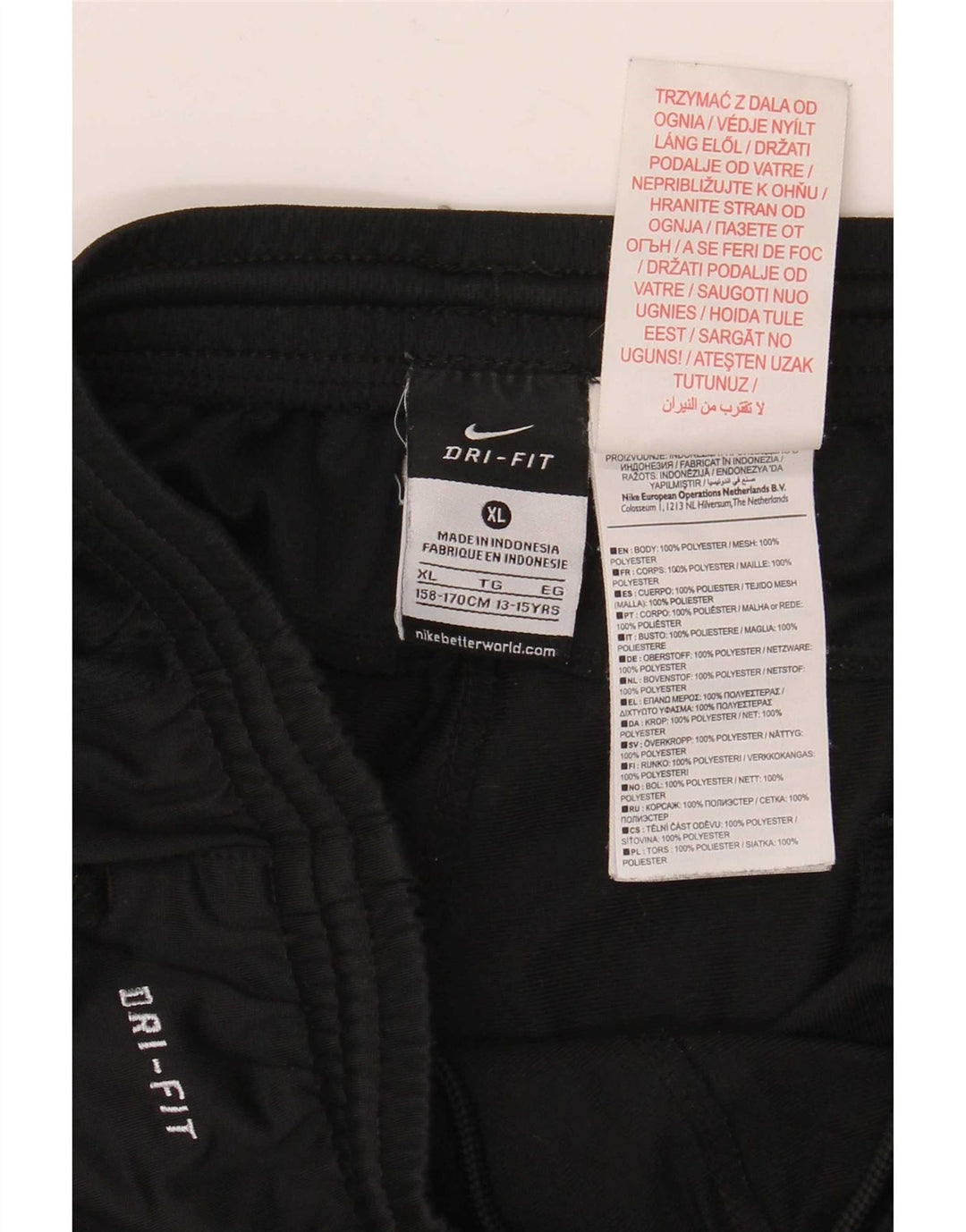 Nike Bermudas deportivas para niños 13-14 años XL Negro Poliéster