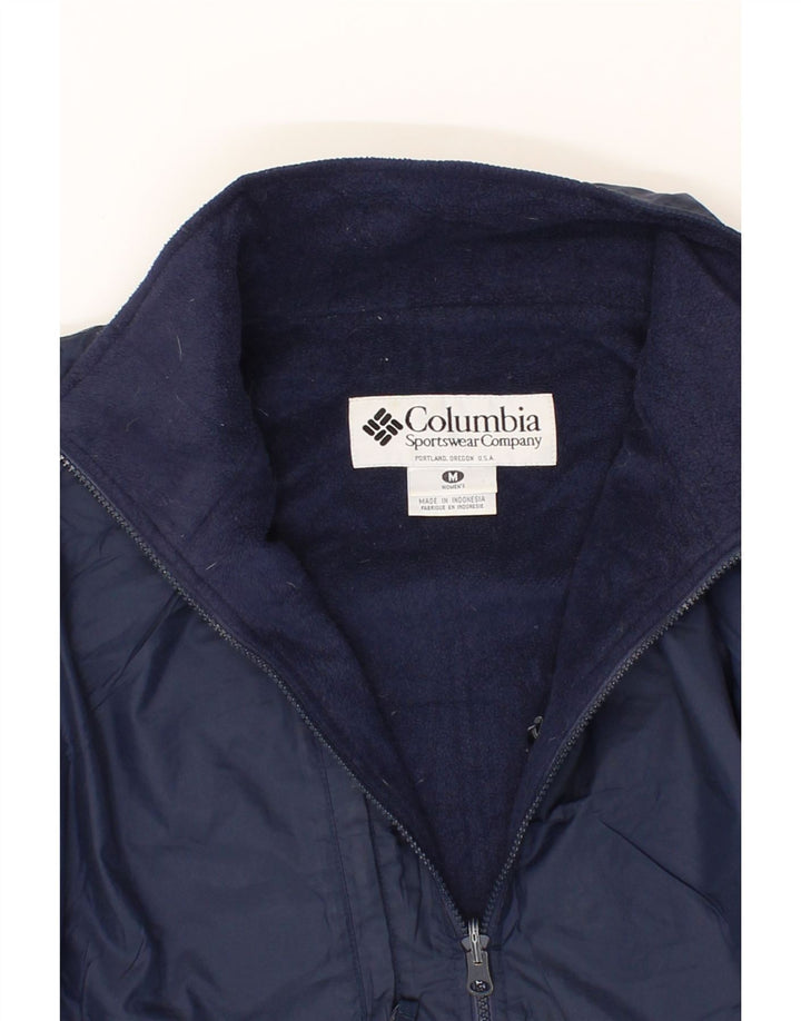 COLUMBIA Womens Windbreaker Jacket UK 14 Medium Navy Blue Vintage Columbia and Second-Hand Columbia from Messina Hembry 
