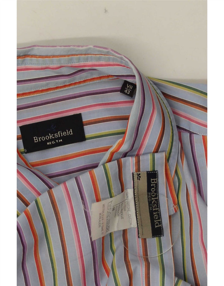 Camisa Brooksfield para hombre talla 43 algodón a rayas multicolor grande