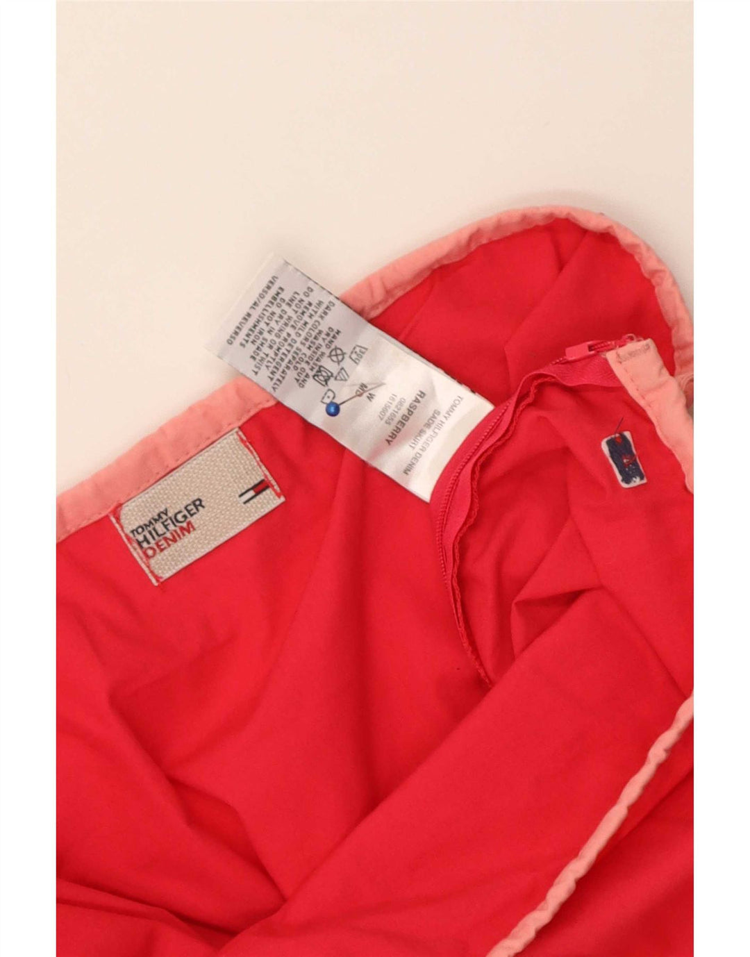 Tommy Hilfiger Falda Acampanada para Mujer Mediana W34 Algodón Rojo