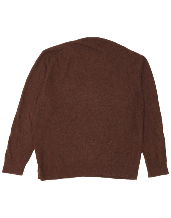Zara - Jersey de cuello redondo para mujer, talla 40, talla grande, viscosa marrón