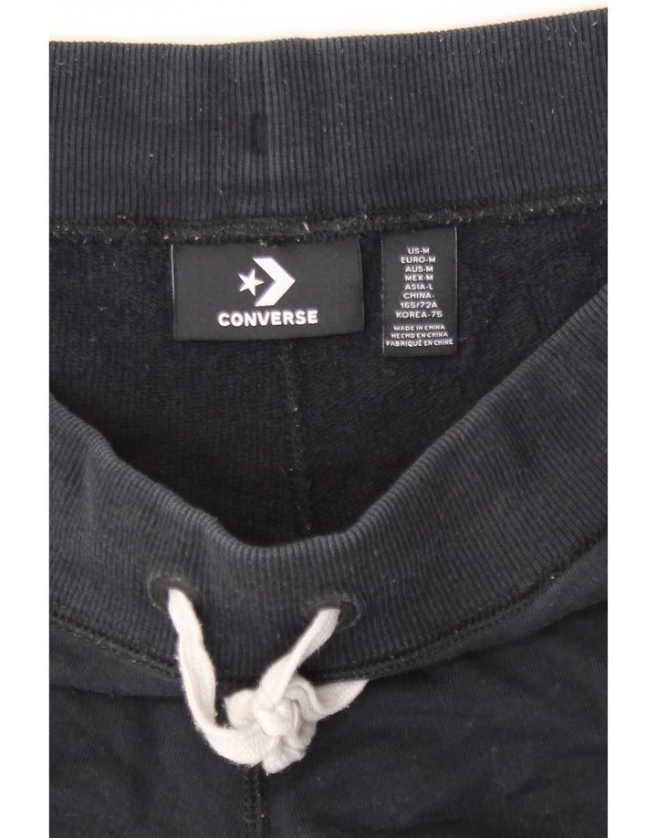 Converse - Pantalones cortos deportivos para mujer, talla 40, algodón negro mediano