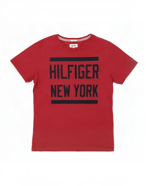 Tommy Hilfiger Camiseta gráfica para hombre Top grande de algodón burdeos