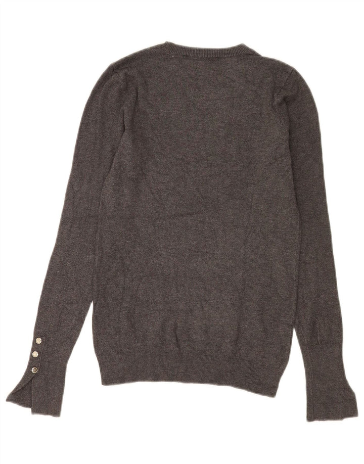 Zara - Jersey de cuello redondo para mujer, talla 8, talla pequeña, viscosa gris