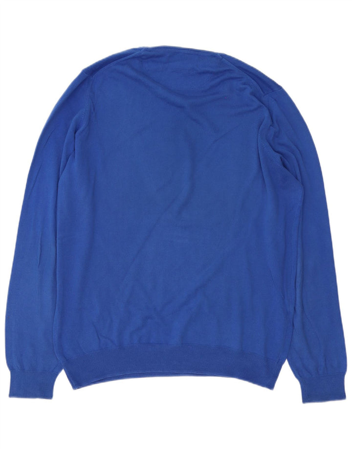 Zara Hombre Jersey De Cuello Redondo Jersey Grande Azul Algodón