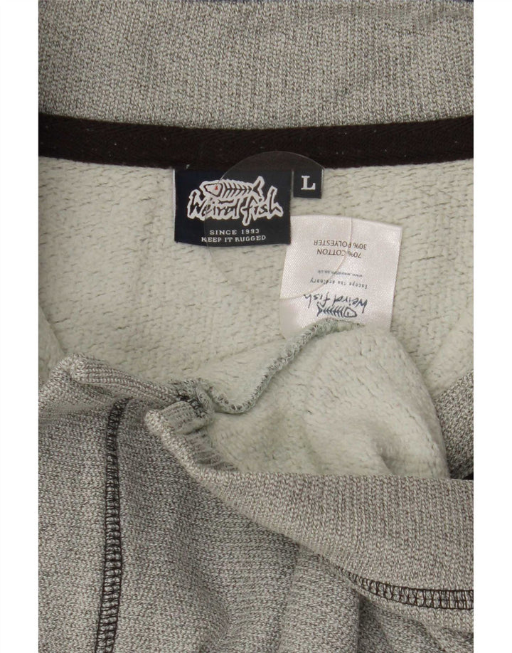 Weird Fish - Sudadera con cuello y cremallera para hombre, talla grande, algodón gris