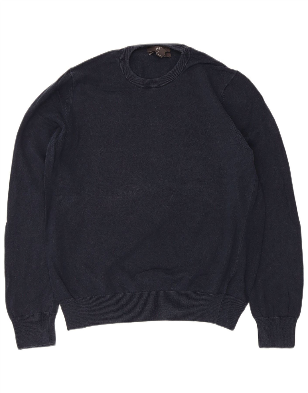 Marks & Spencer - Jersey de cuello redondo para hombre, talla grande, algodón azul marino