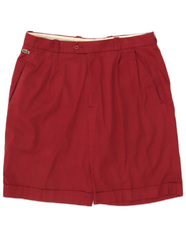 Lacoste Mens Pegged Chino Shorts W34 Grande Algodón Borgoña