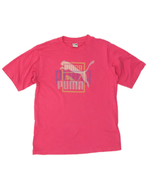 Puma Camiseta gráfica para mujer Top UK 6 XS Algodón rosa