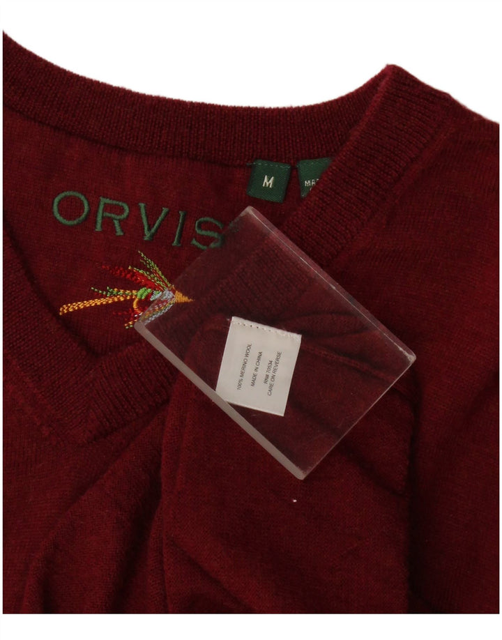 Orvis - Chaleco para hombre, camiseta sin mangas, lana merino en color burdeos medio