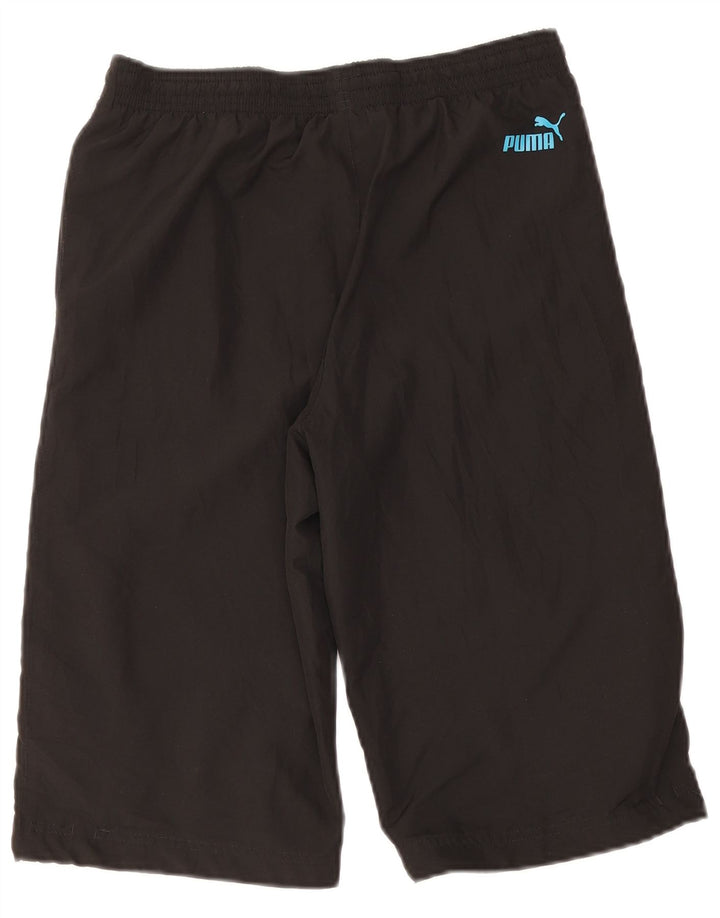 Puma Pantalones cortos deportivos con gráfico para niños 13-14 años Negro Poliéster
