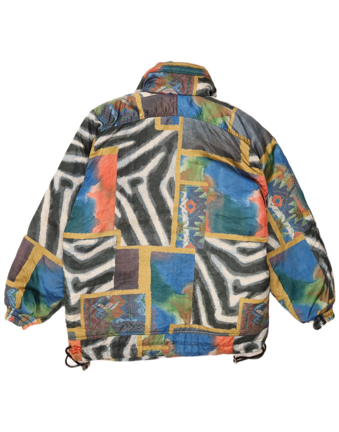 VINTAGE Chaqueta cortavientos de gran tamaño para mujer EU 38 Medio Multicolor
