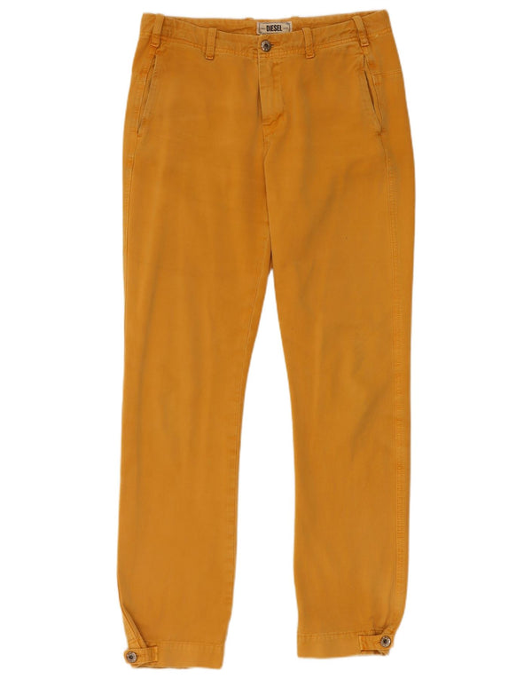 Pantalón Chino Recto Mujer Diesel W27 L29 Algodón Amarillo