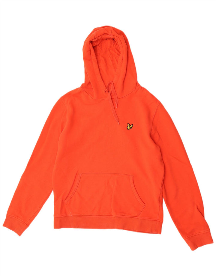 Lyle & Scott Jersey con capucha para hombre, color naranja medio, algodón
