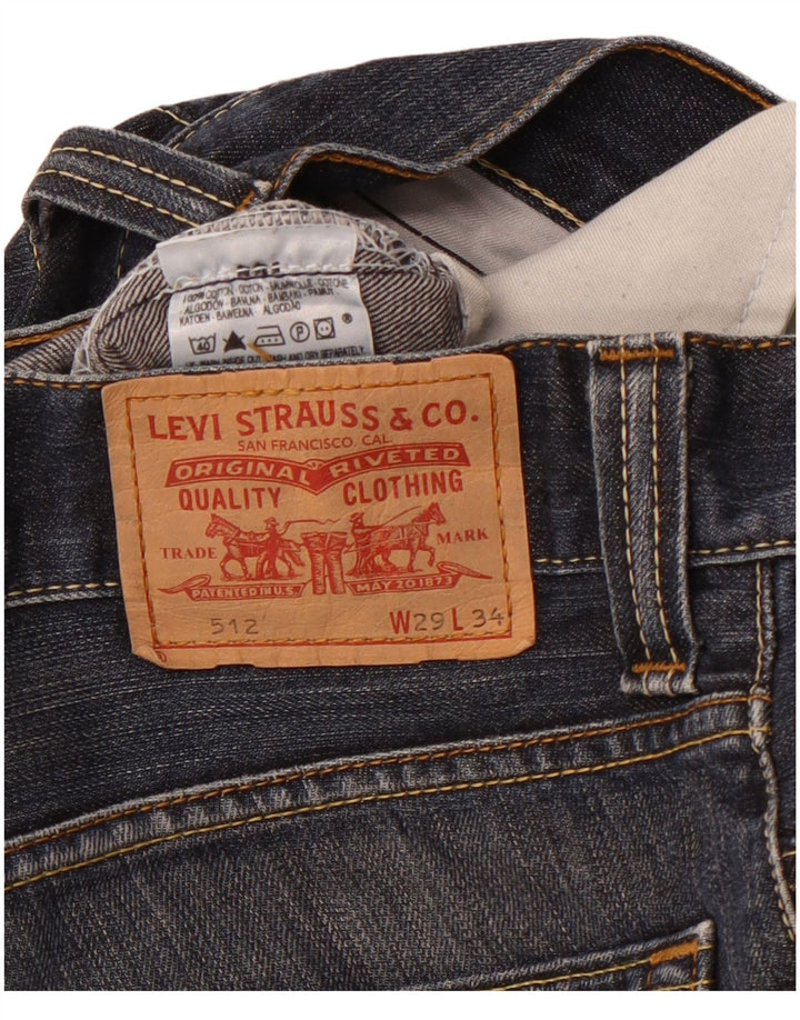 LEVI'S Mens 512 Slim Denim Shorts W29 Pequeño Algodón Azul