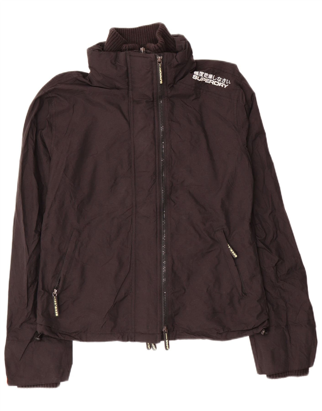 SUPERDRY Chaqueta impermeable para mujer UK 46 Large Black Nylon