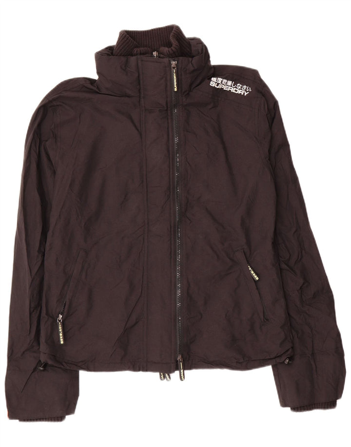 SUPERDRY Chaqueta impermeable para mujer UK 46 Large Black Nylon
