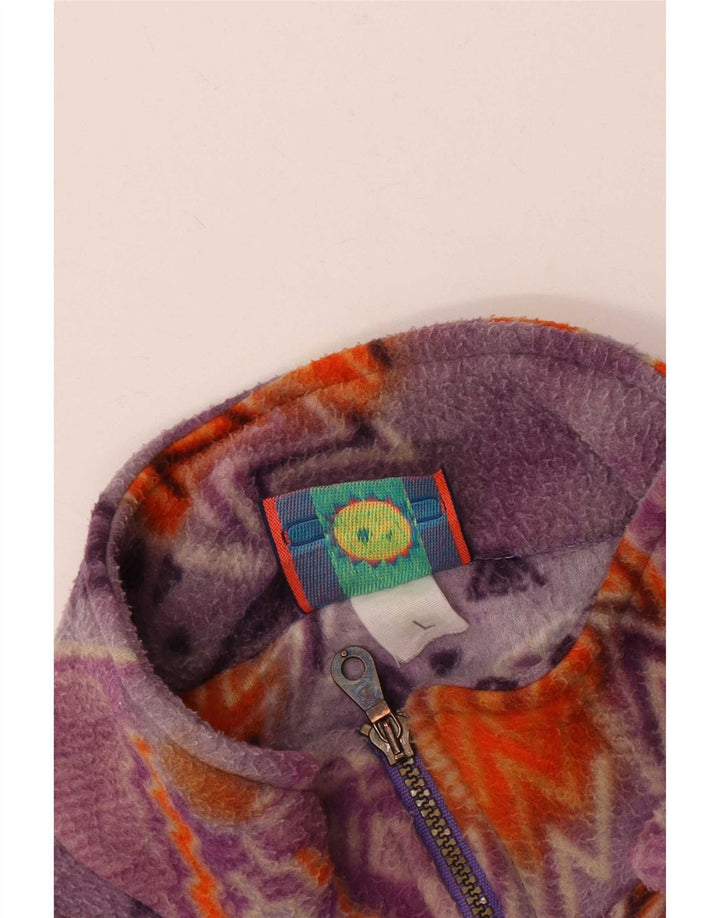 Santostefano Chaqueta polar extragrande para mujer UK 46 Grande Púrpura Geométrica