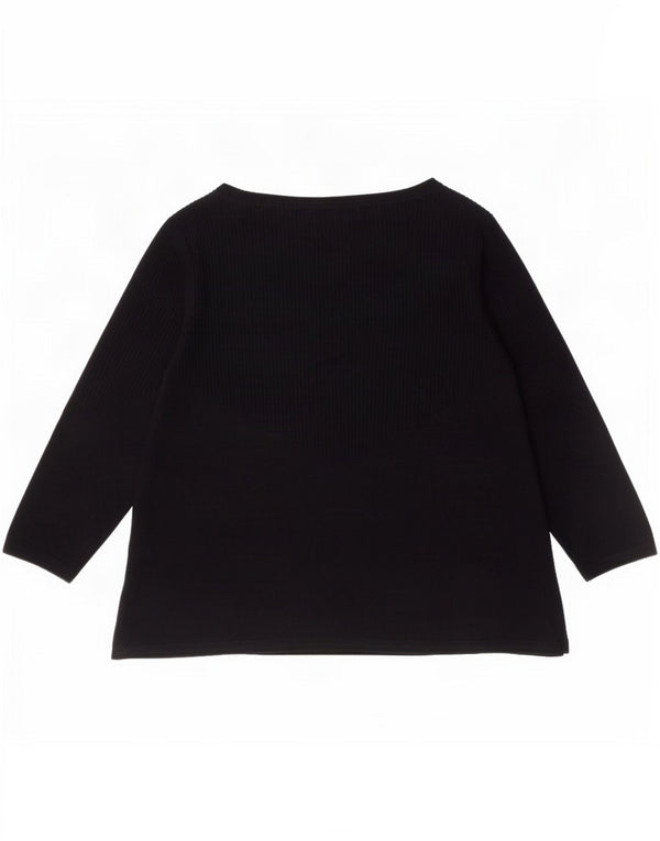 Cos Suéter tipo jersey para mujer con manga 3/4 y cuello barco UK 10 Small Navy Blue Wool