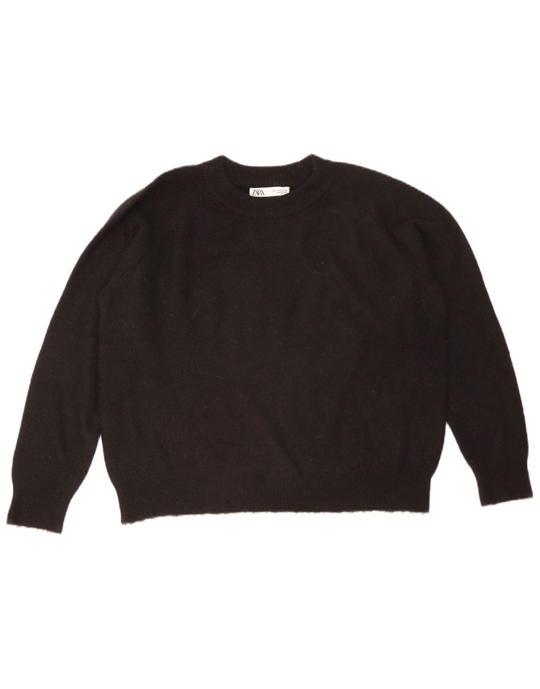 Zara - Jersey extragrande con cuello redondo para mujer, talla 40, color negro
