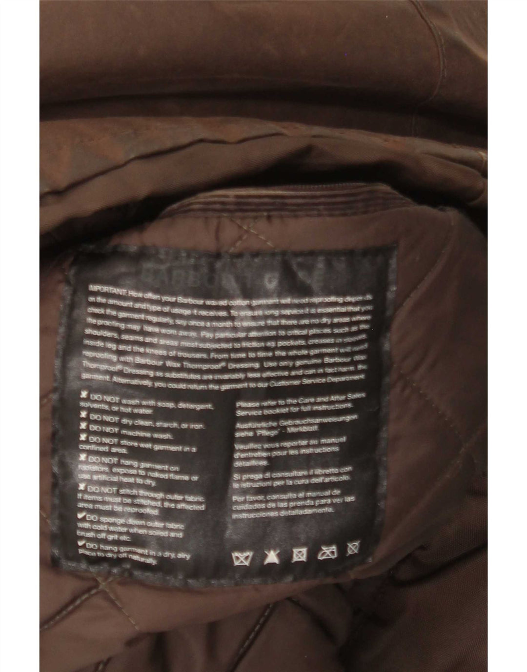 Barbour Chaqueta de algodón encerado para hombre Reino Unido 40 Marrón grande