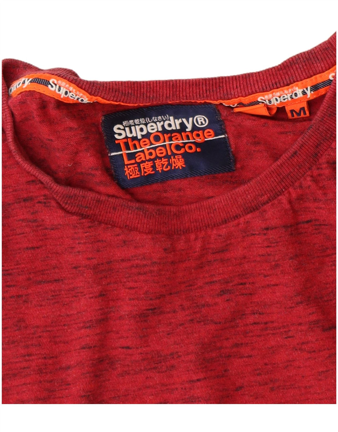 Superdry Camiseta para hombre Top Medium de algodón moteado en rojo