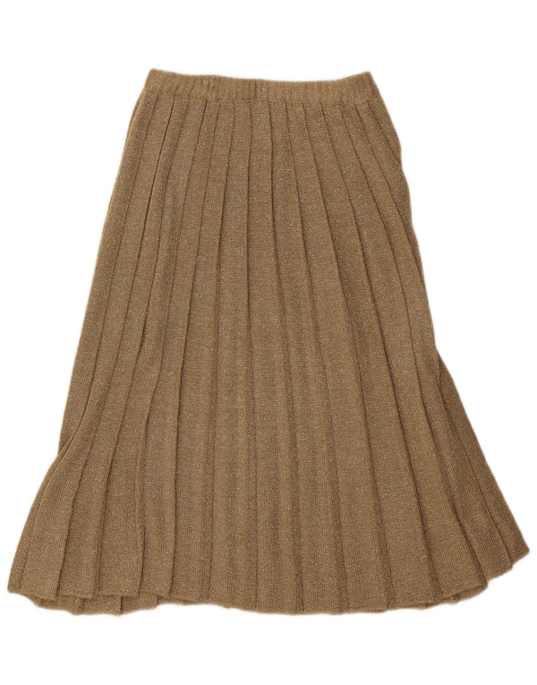 Falda plisada vintage para mujer W24 XS marrón moteado