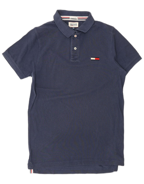 Tommy Hilfiger Polo alto para hombre de algodón azul marino medio