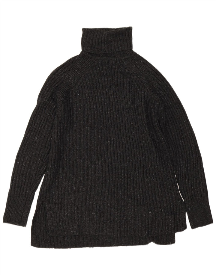 Marks & Spencer Suéter tipo jersey con cuello vuelto para mujer, Reino Unido 44, mediano, moteado en negro