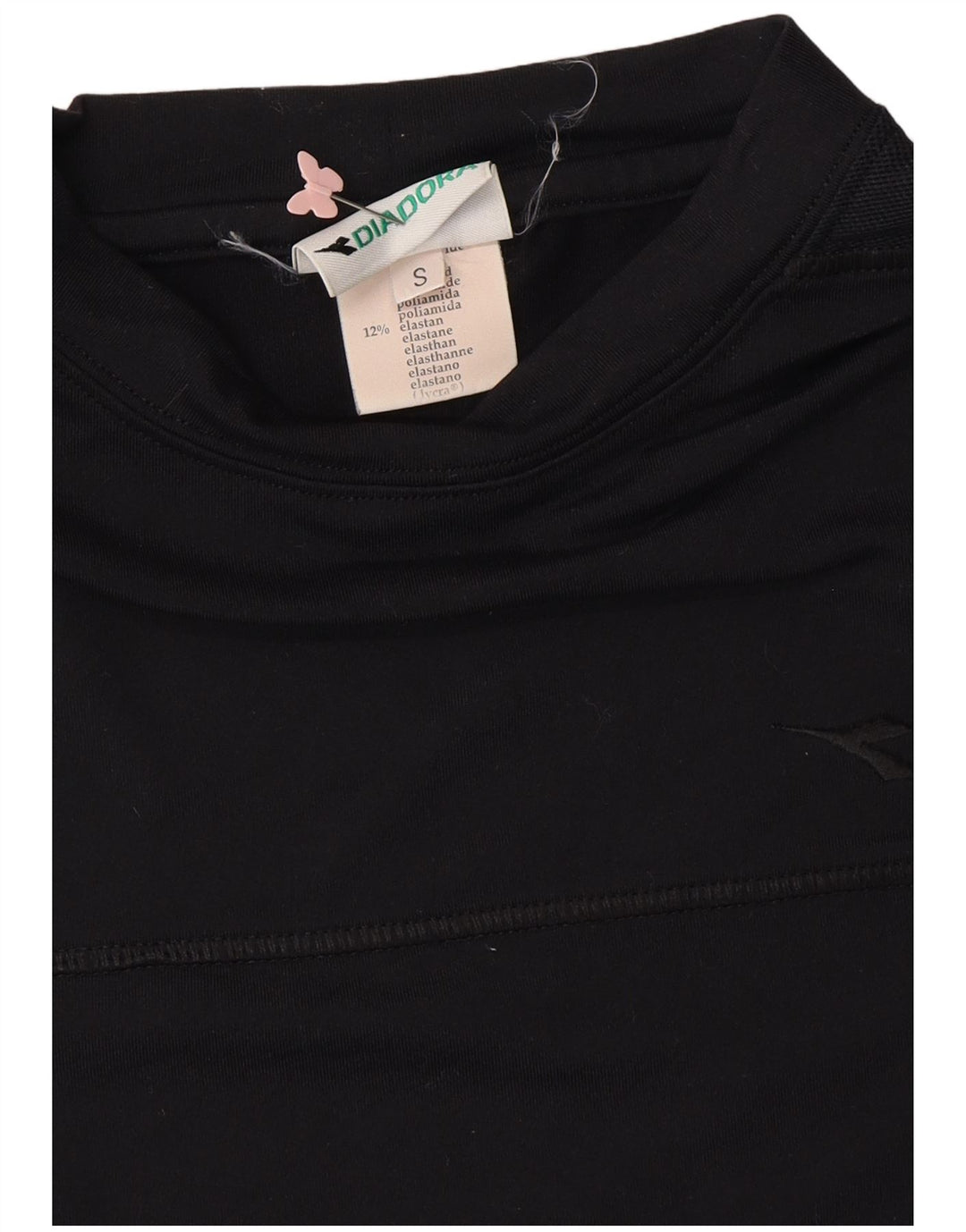 DIADORA Camiseta corta para mujer Top UK 10 Small Black Polyamide