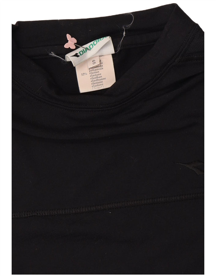 DIADORA Camiseta corta para mujer Top UK 10 Small Black Polyamide