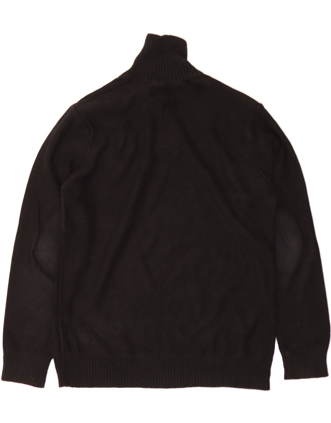 JACK & JONES Mens Button Neck Jumper Sweater Large Black Cotton Vintage Jack & Jones and Second-Hand Jack & Jones from Messina Hembry 