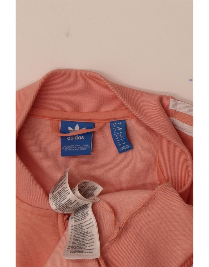 Adidas - Chaqueta de chándal gráfica para mujer, talla 8, poliéster rosa pequeño