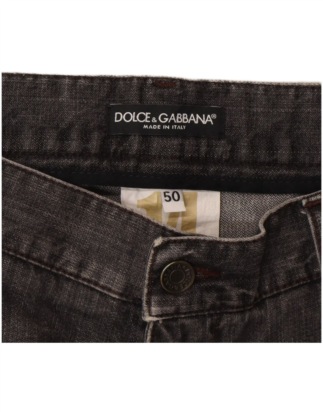 Dolce & Gabbana Vaqueros rectos desgastados para mujer IT 50 XL W36 L32 Gris