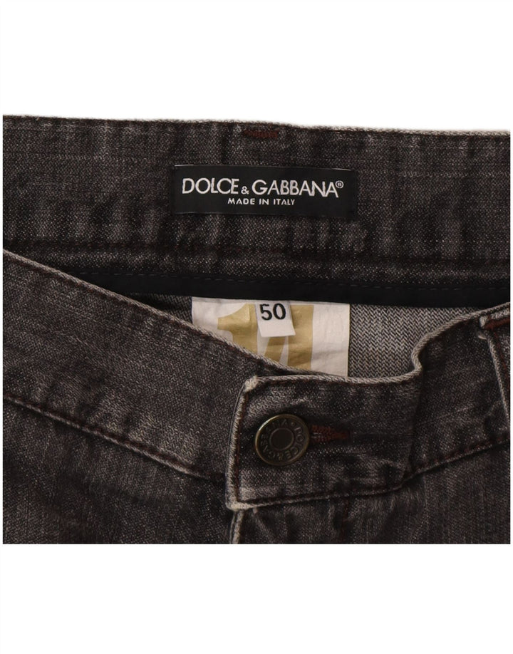 Dolce & Gabbana Vaqueros rectos desgastados para mujer IT 50 XL W36 L32 Gris