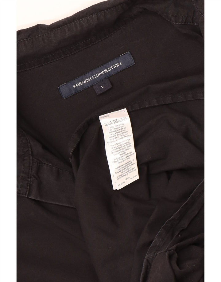 French Connection Camisa tipo jersey de manga 3/4 para mujer UK 46 Grande Negro