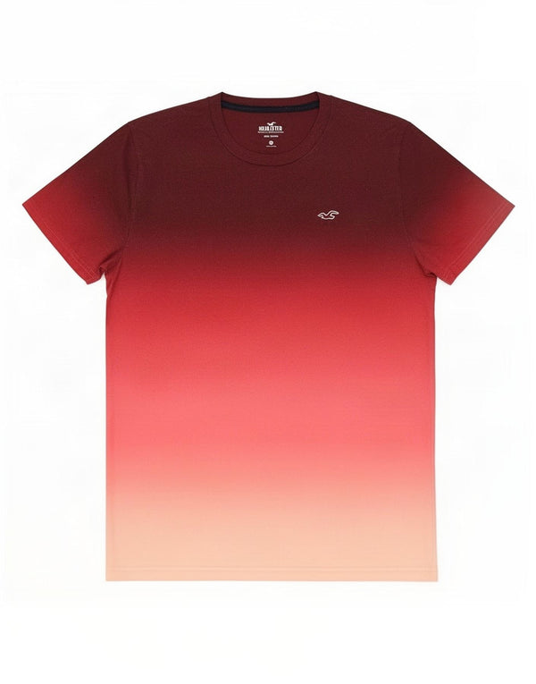 Camiseta Hollister Hombre Top Medium Borgoña Colorblock Algodón