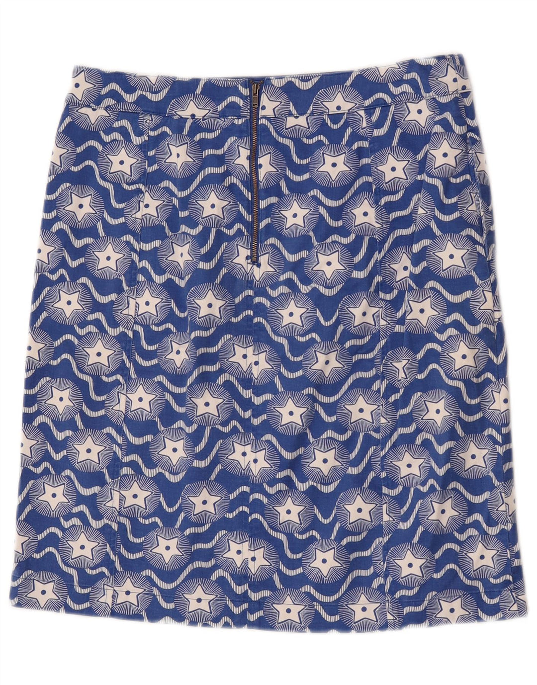 Falda recta con estampado abstracto para mujer de Boden UK 10 Small W30 Algodón azul