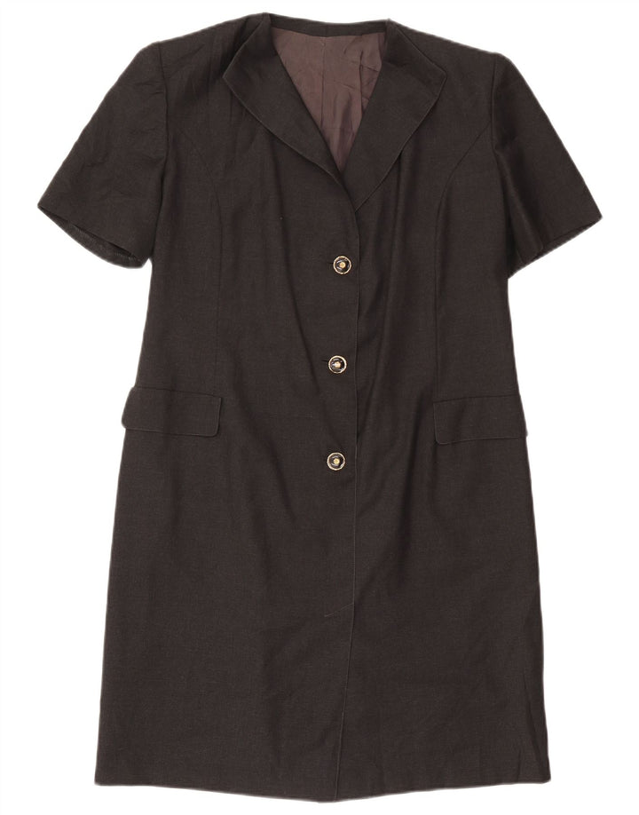 Vintage mujer vaina vestido Reino Unido 14 gris medio