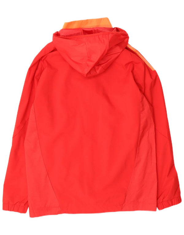 Adidas Chaqueta impermeable con capucha gráfica para hombre UK 38 Medium Red Colourblock