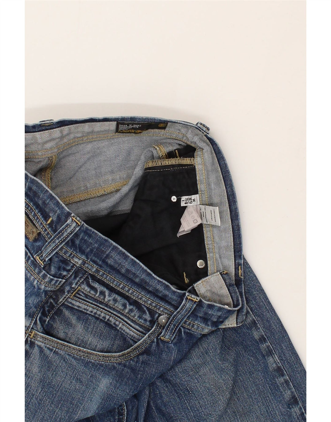 MELTIN' POT Womens Slim Jeans W29 L34 Blue Cotton Vintage Meltin' Pot and Second-Hand Meltin' Pot from Messina Hembry 