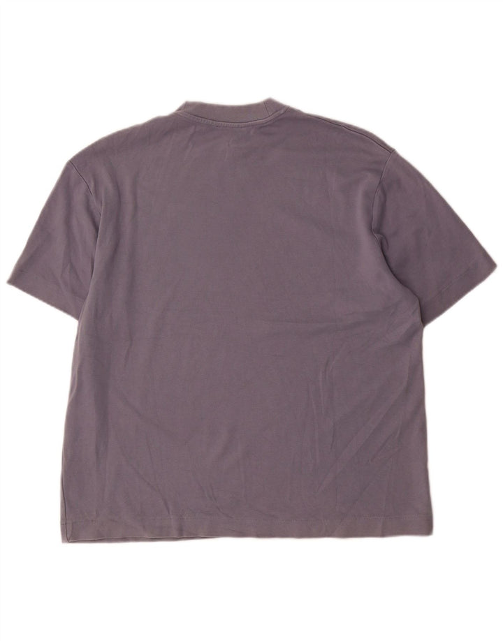 Zara Hombre Camiseta Top Azul Medio Algodón