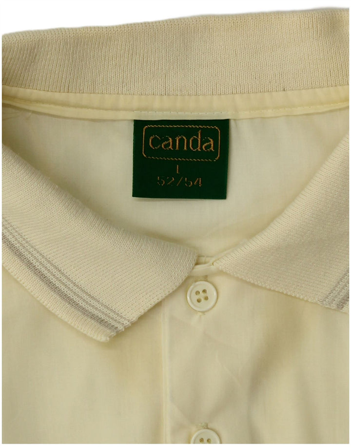 CANDA Camisa tipo jersey de manga corta para hombre IT 52/54 Large Yellow Stripes