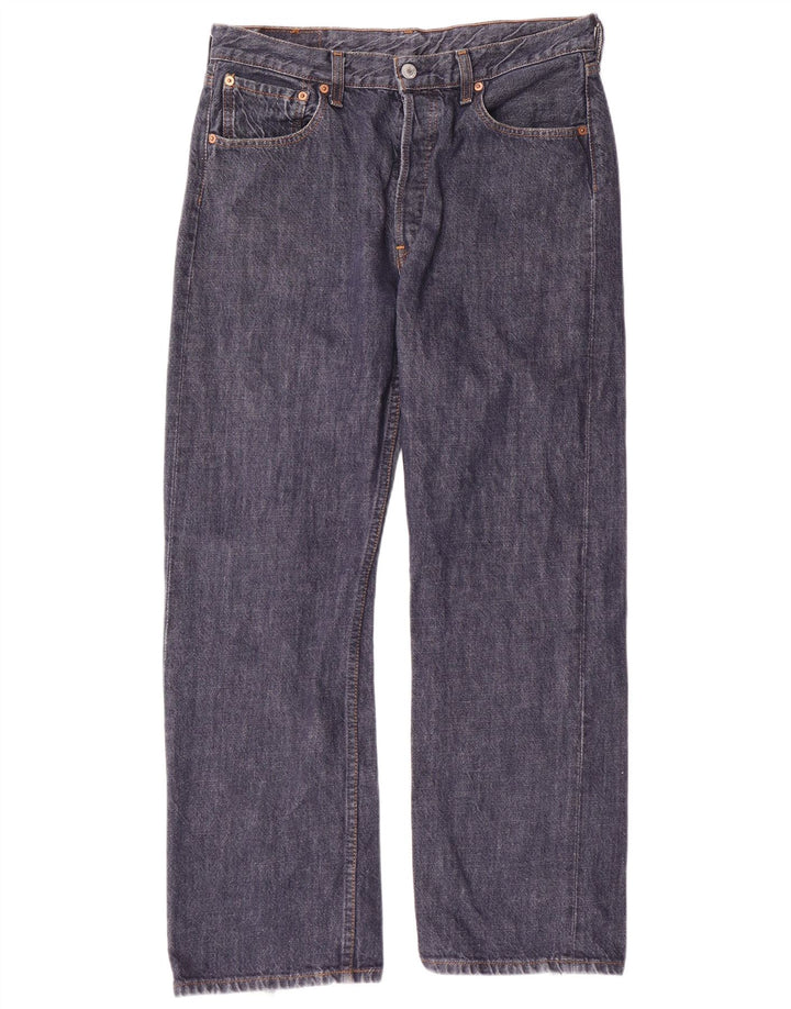 LEVI'S Jeans rectos 501 para hombre W34 L30 Algodón azul marino