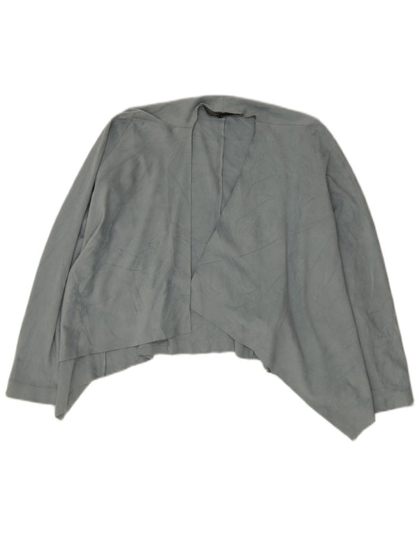 Zara Mujer Cárdigan Asimétrico Top UK 6 XS Poliéster Azul